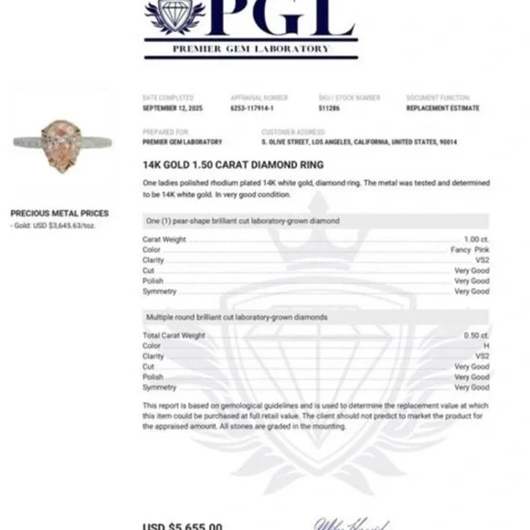 14K GOLD 1.50 CARAT DIAMOND RING - Picture 7 of 8